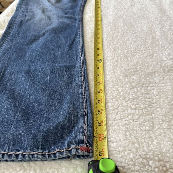 True Religion Men's Ricky Relaxed Straight Jeans Size 40 DistressedRed Stitching - Picture 7 of 11